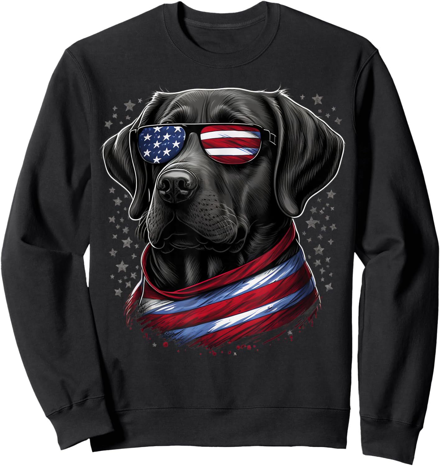 USA 4th Of July Patriotic American Labrador Retriever Kids Men Sweatshirt - Sweatshirt | Black