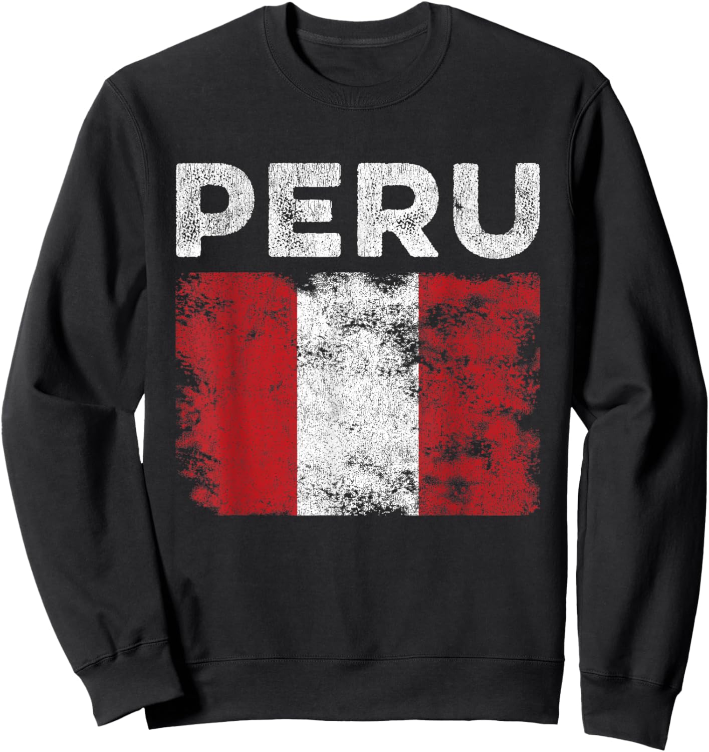 Peru Flag Distressed - Men Women Kids - Peruvian Flag Sweatshirt - Sweatshirt | Black