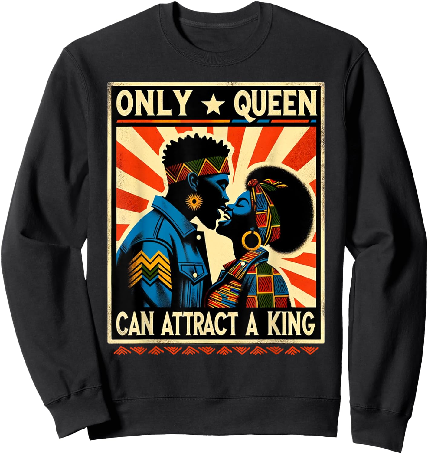 King & Queen Black Love African American Couples Marriage Sweatshirt - Sweatshirt | Black