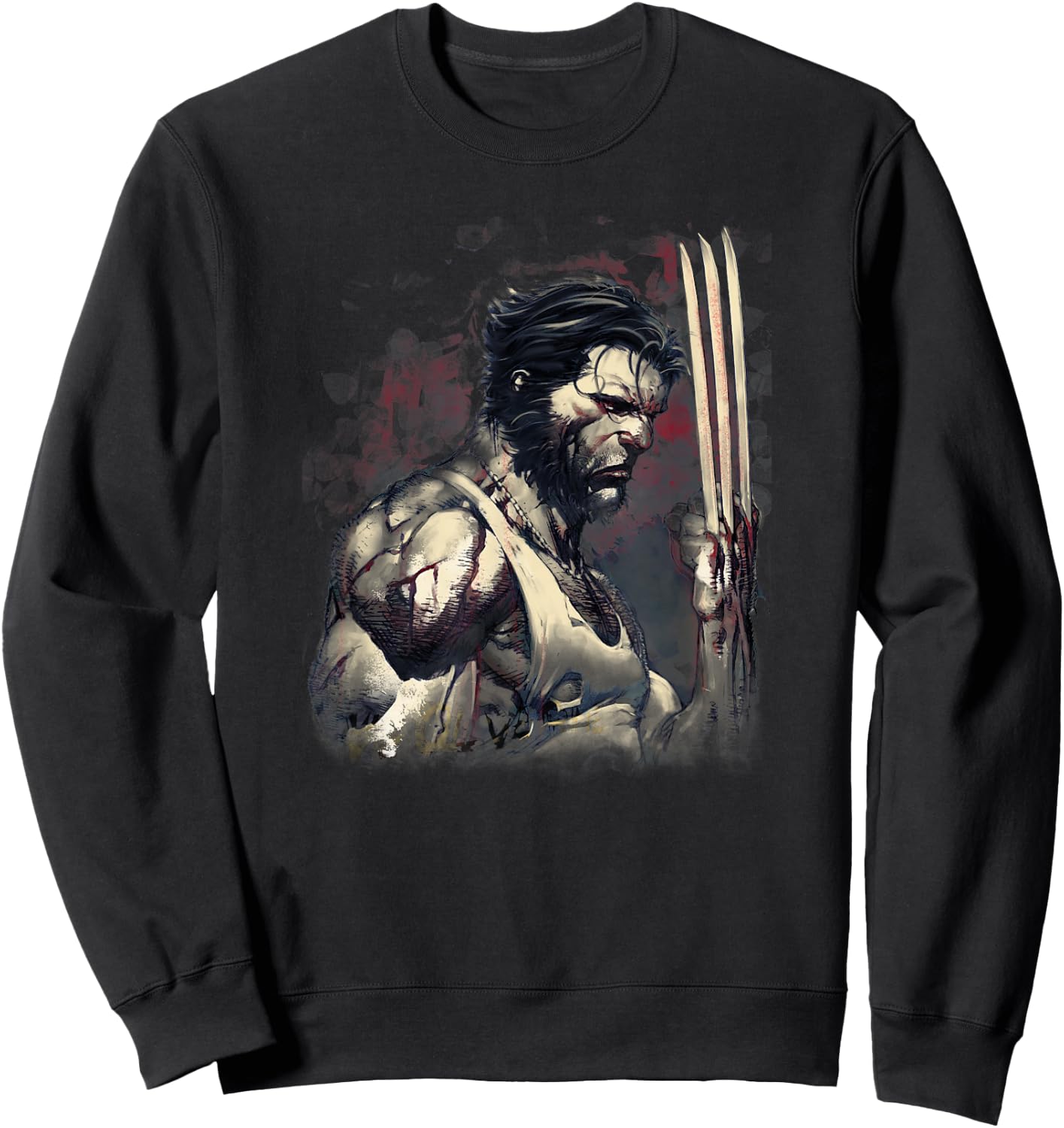 Marvel Wolverine Classic Blood & Steel Logan Profile Sweatshirt - Sweatshirt | Black