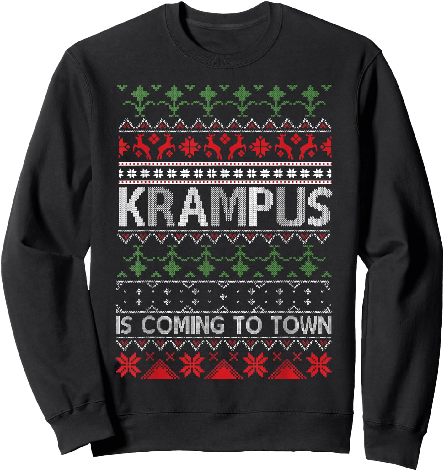 Merry Krampus Christmas Krampus Is Coming To Town Sweatshirt - Sweatshirt | Black