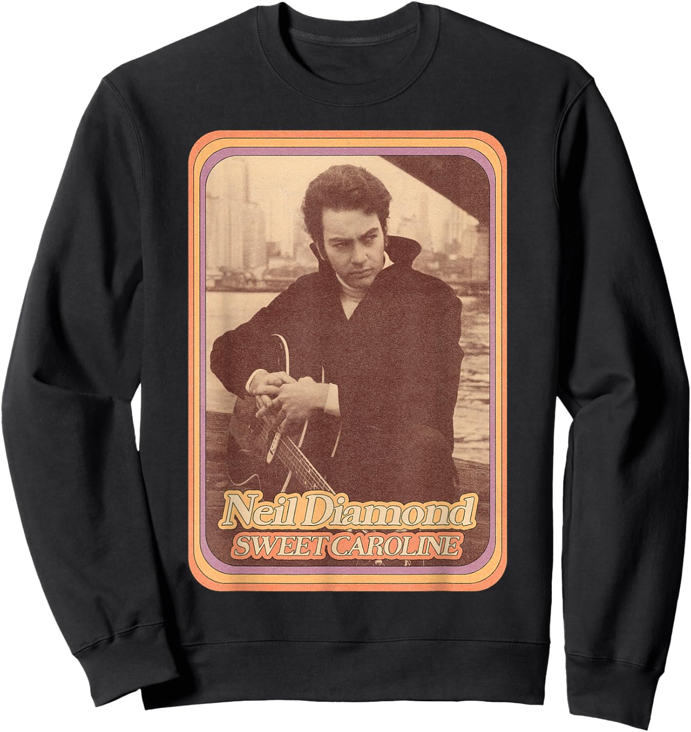 Official Neil Diamond Guitar Photo Sweatshirt - Sweatshirt | Black