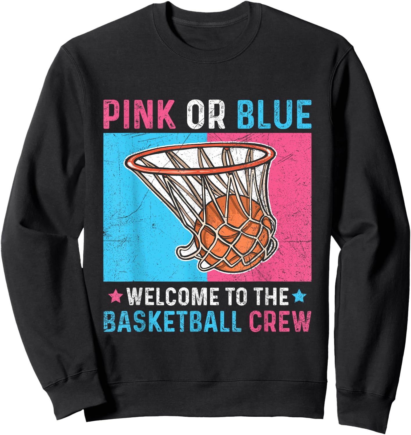 Gender Reveal Basketball Design for a Basketball Player Sweatshirt - Sweatshirt | Black