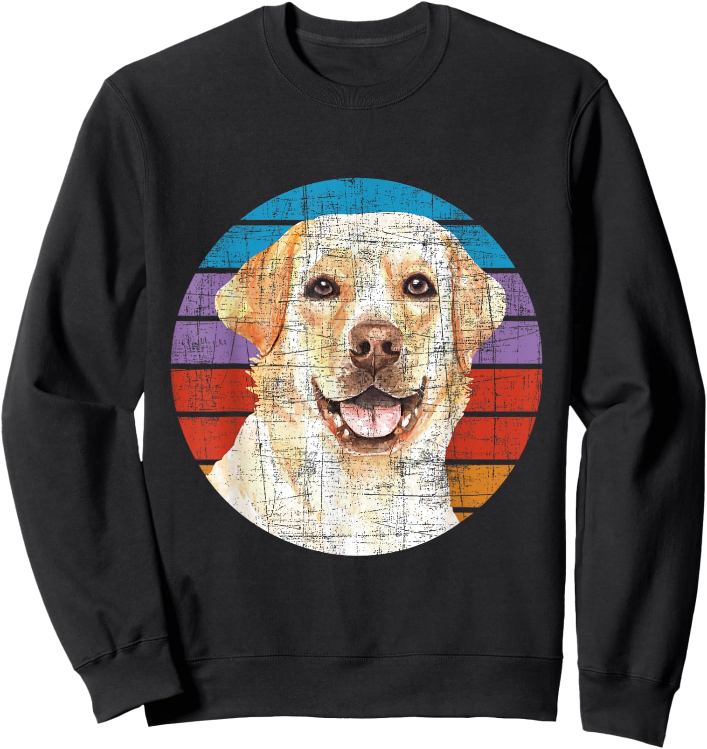 Retro Vintage Labrador - Dog Owner Pet Lover Puppy Trainer Women Girls Kids Sweatshirt - Sweatshirt | Black