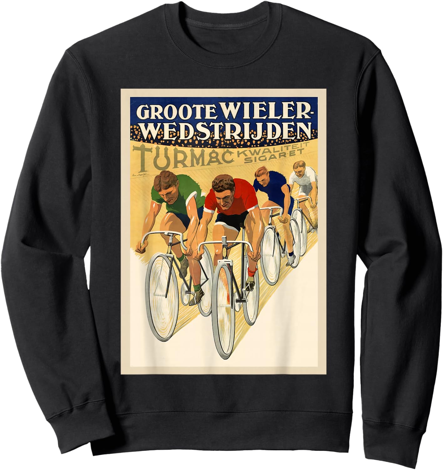 Bicycle Cycling Race Retro Vintage Racing Sports Sweatshirt - Sweatshirt | Black