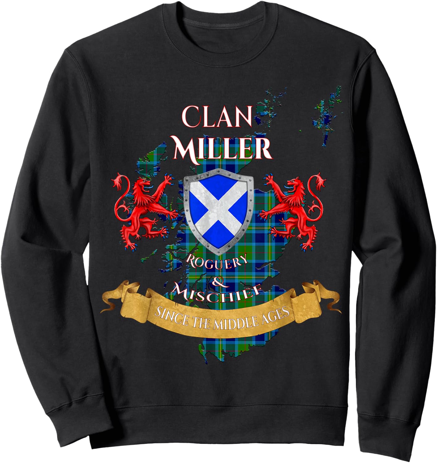 Miller Scottish Family Clan Middle Ages Mischief Sweatshirt - Sweatshirt | Black