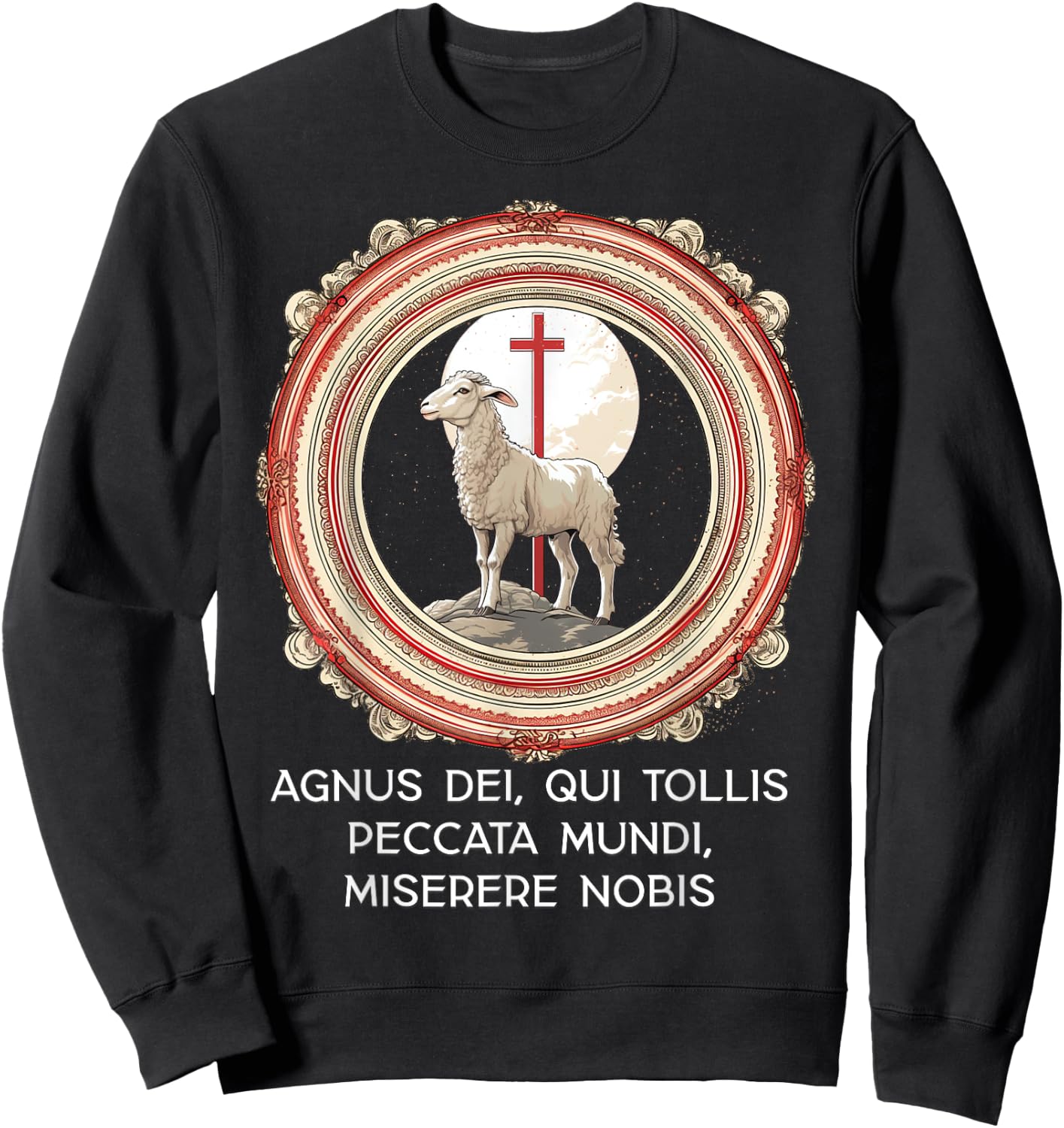 Agnus Dei Sanctus Traditional Latin Mass Catholic Sweatshirt - Sweatshirt | Black