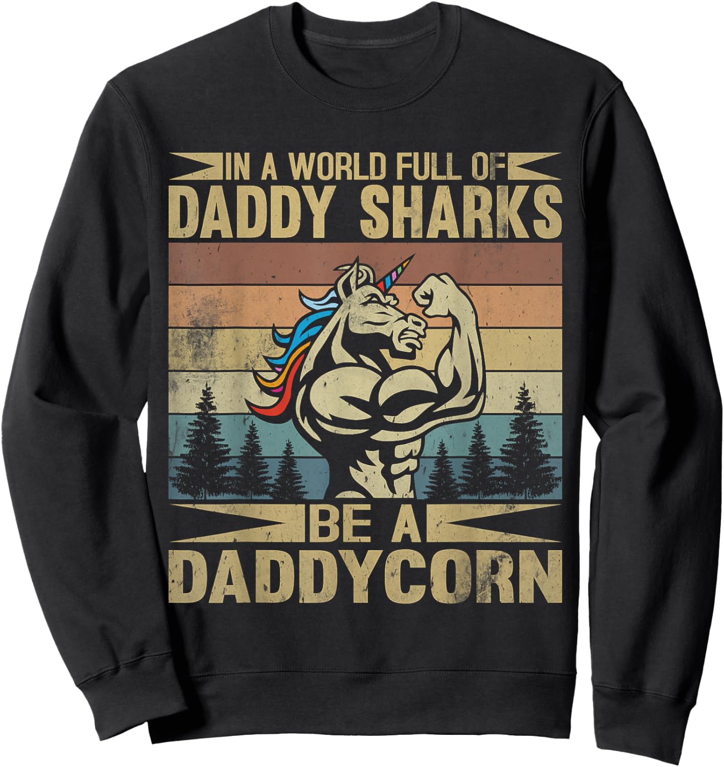 Dadicorn Dadacorn Daddycorn Sweatshirt - Sweatshirt | Black