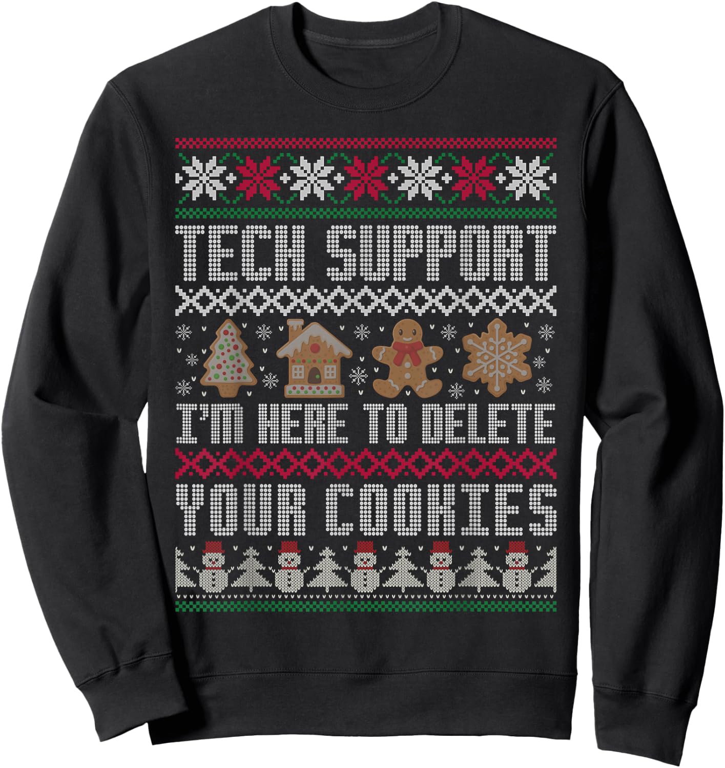 Funny Christmas Tech Support Shirt Computer Programmer Gifts Sweatshirt - Sweatshirt | Black