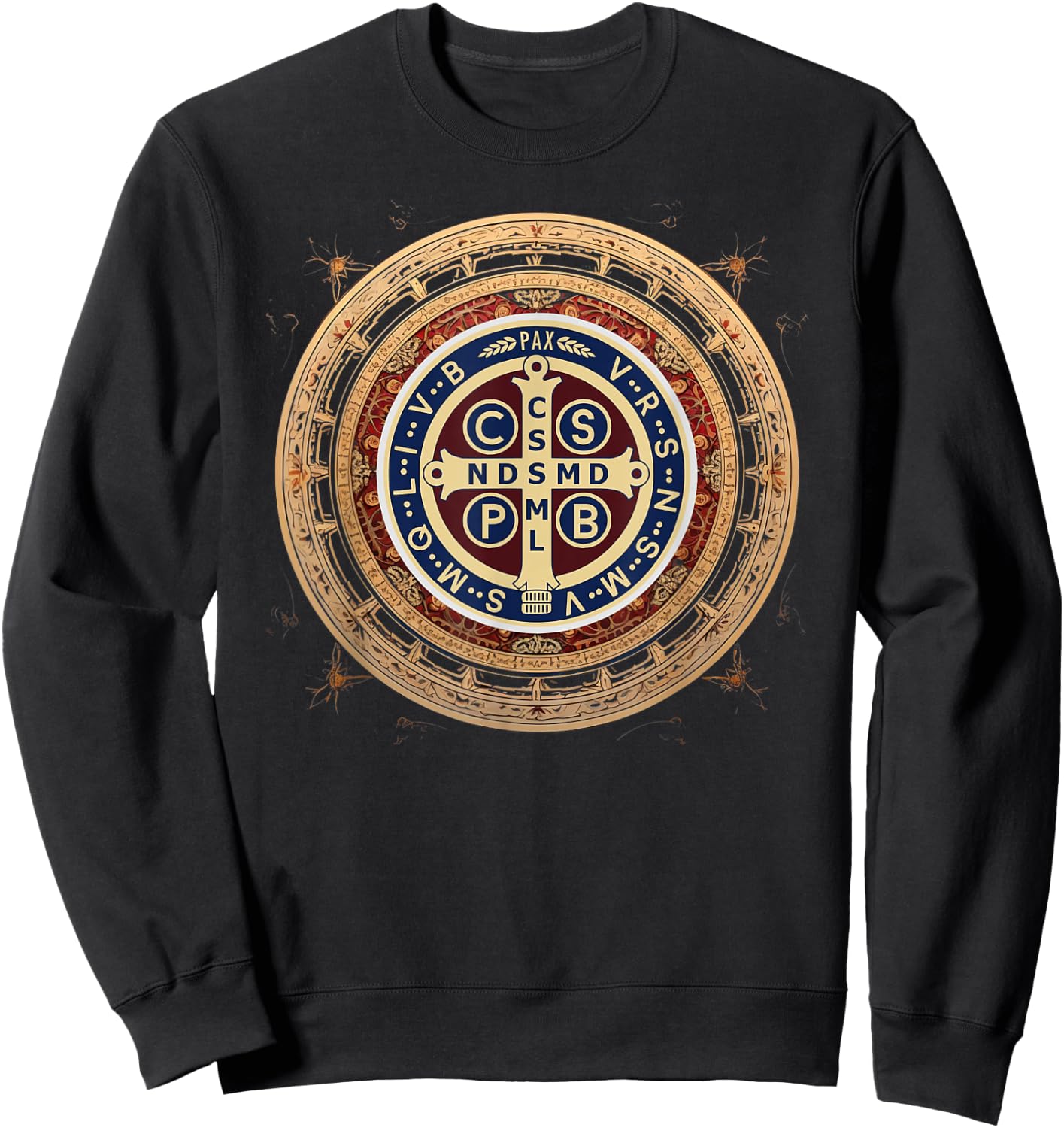 Catholic Saint Benedict Medal Sweatshirt - Sweatshirt | Black