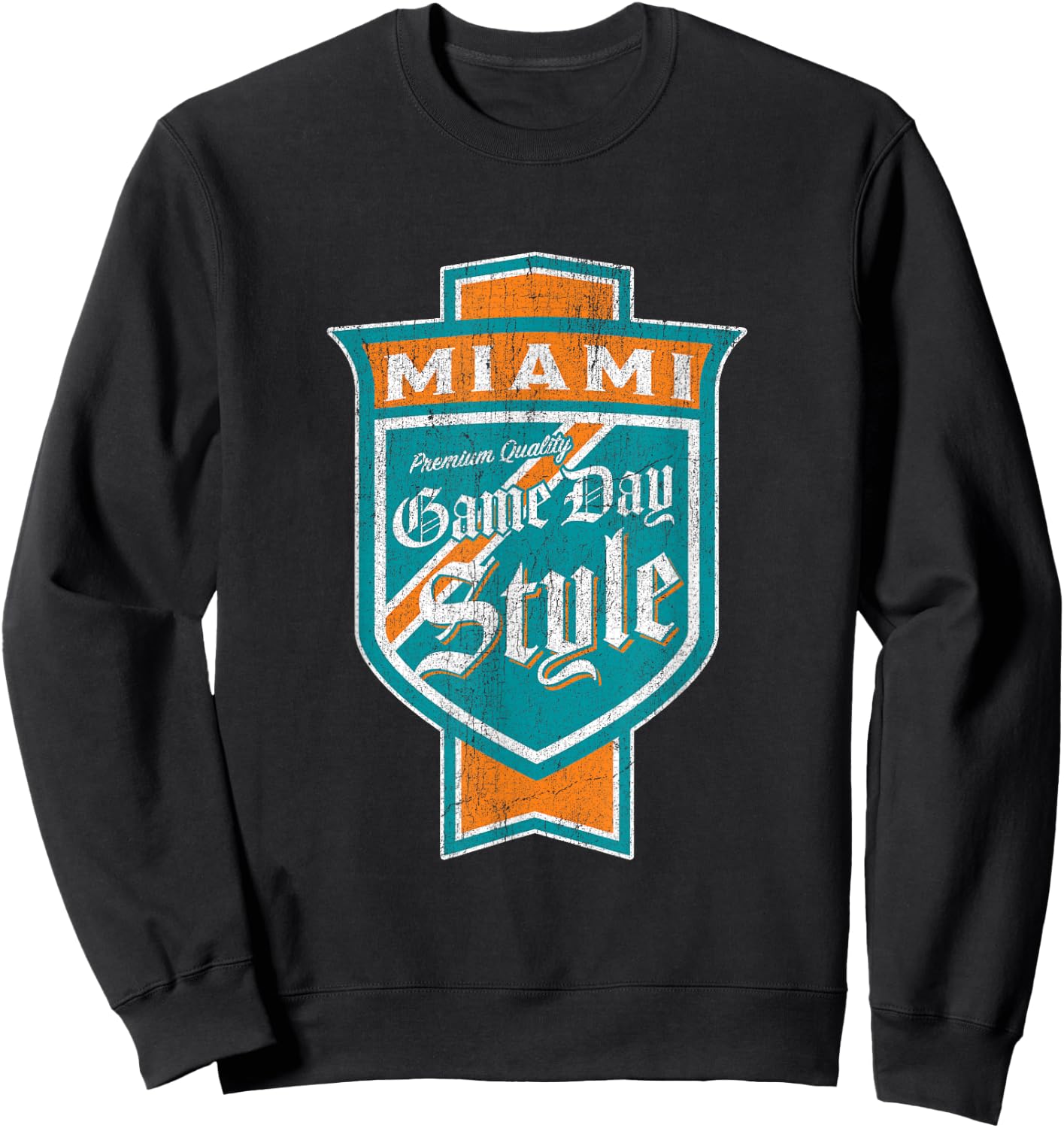 Faded Miami Beer Label - Miami-Dade County Pride Sweatshirt - Sweatshirt | Black