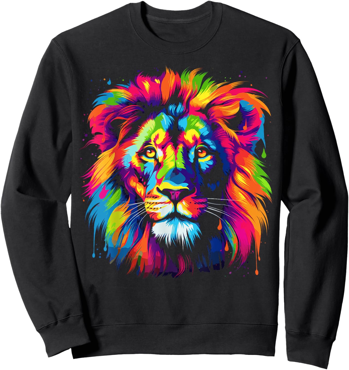 Rainbow Lion Shirt Men Women Boys Girls Sweatshirt - Sweatshirt | Black