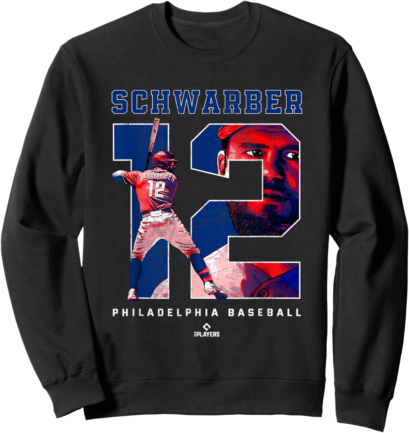 Number and Portrait Kyle Schwarber Philadelphia MLBPA Sweatshirt - Sweatshirt | Black