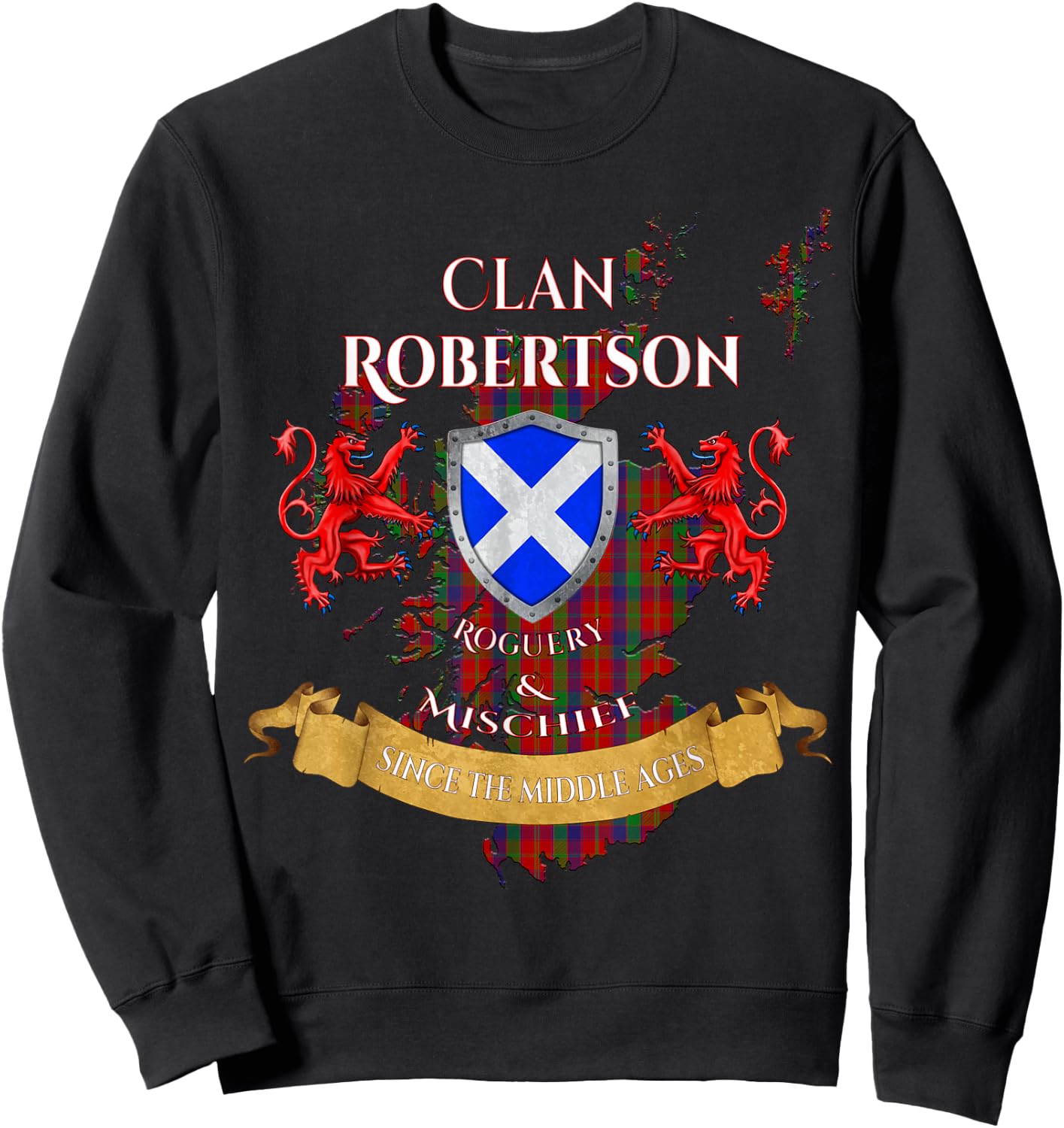 Robertson Scottish Family Clan Middle Ages Mischief Sweatshirt - Sweatshirt | Black