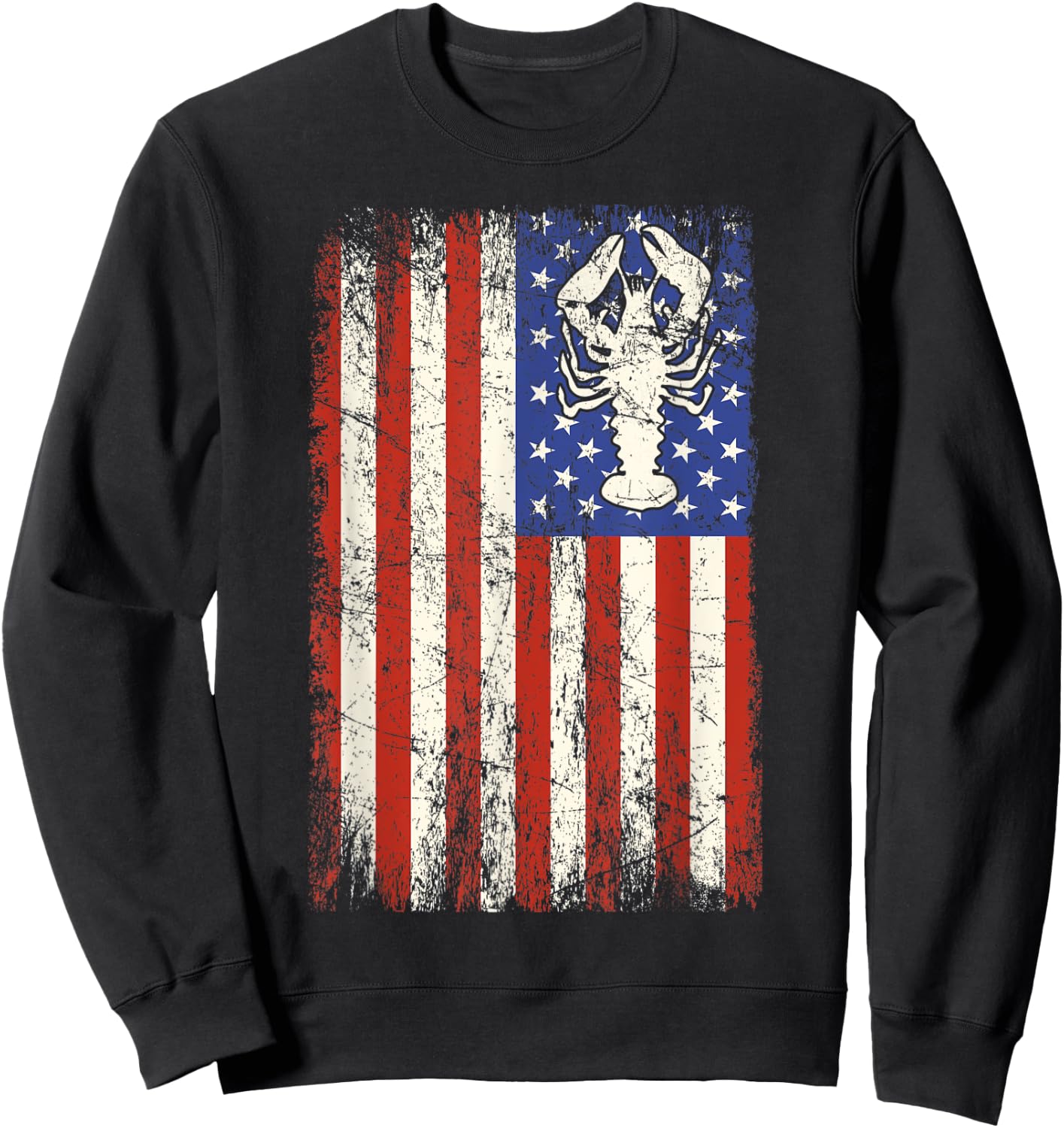 Crawfish Boil USA Flag American Crayfish Crew Festival Men Sweatshirt - Sweatshirt | Black