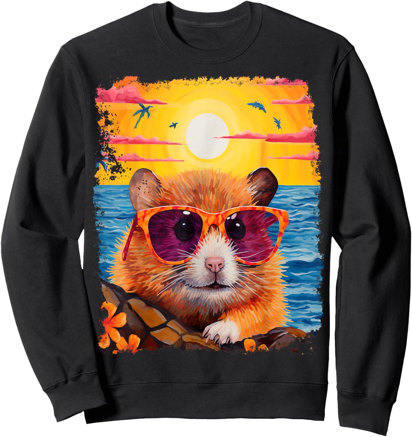 Hamster Hawaiian Sweatshirt - Sweatshirt | Black