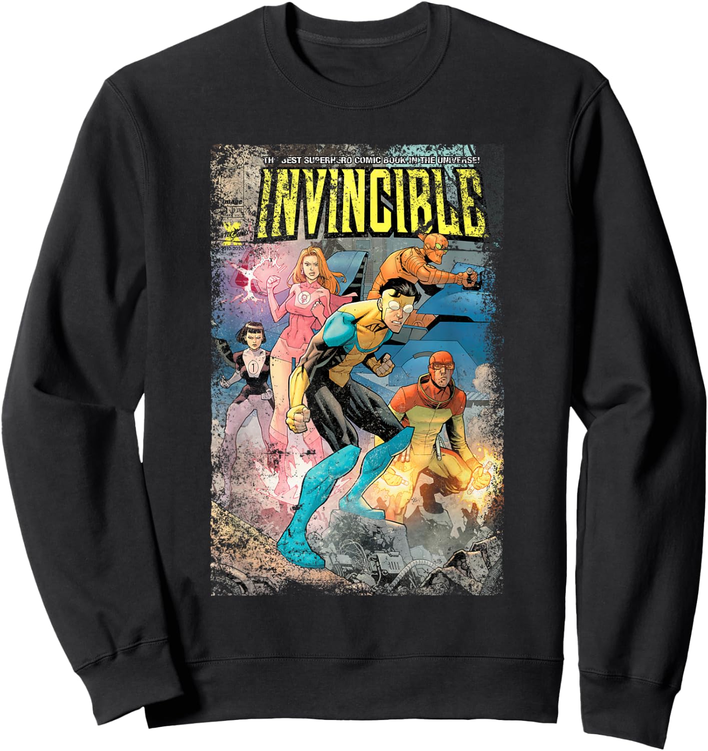 Invincible Distressed Cover - Teen Team Sweatshirt - Sweatshirt | Black