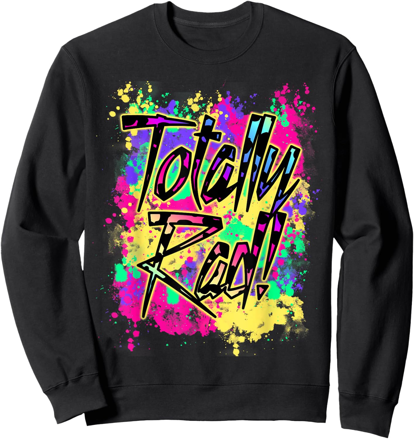 Totally Rad 80s Paint Splat 1980s Party Sweatshirt - Sweatshirt | Black