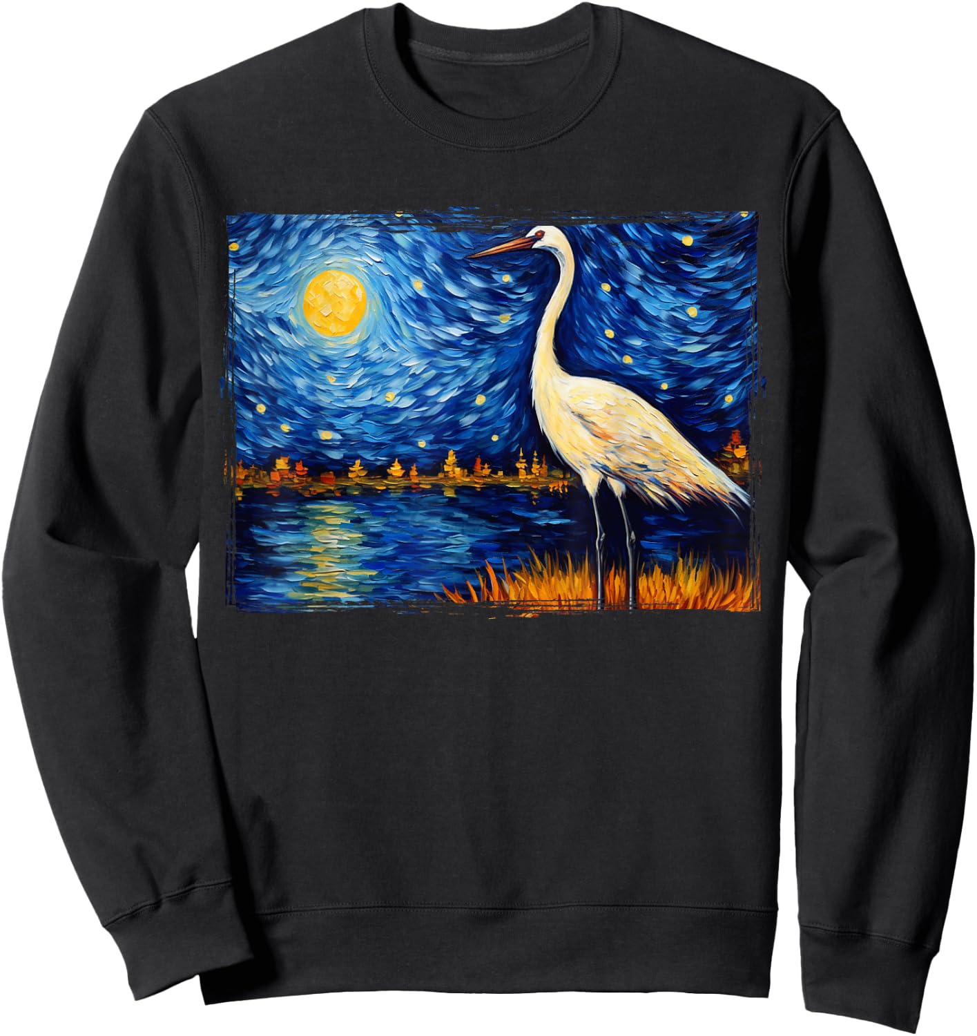 Whooping Crane Bird Sweatshirt - Sweatshirt | Black