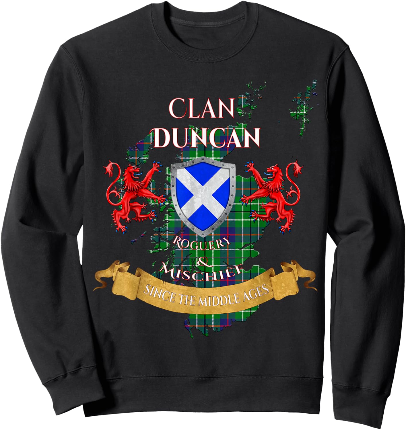 Duncan Scottish Family Clan Middle Ages Mischief Sweatshirt - Sweatshirt | Black