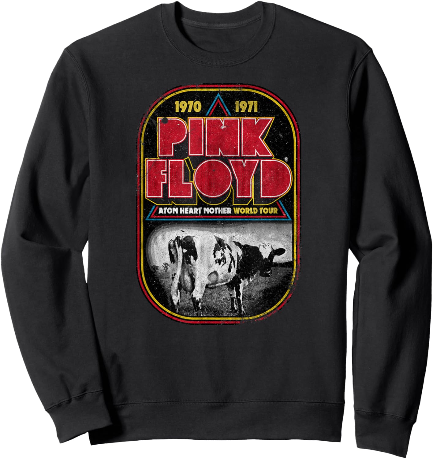 Pink Floyd Atom Heart Mother Distressed World Tour Sweatshirt - Sweatshirt | Black