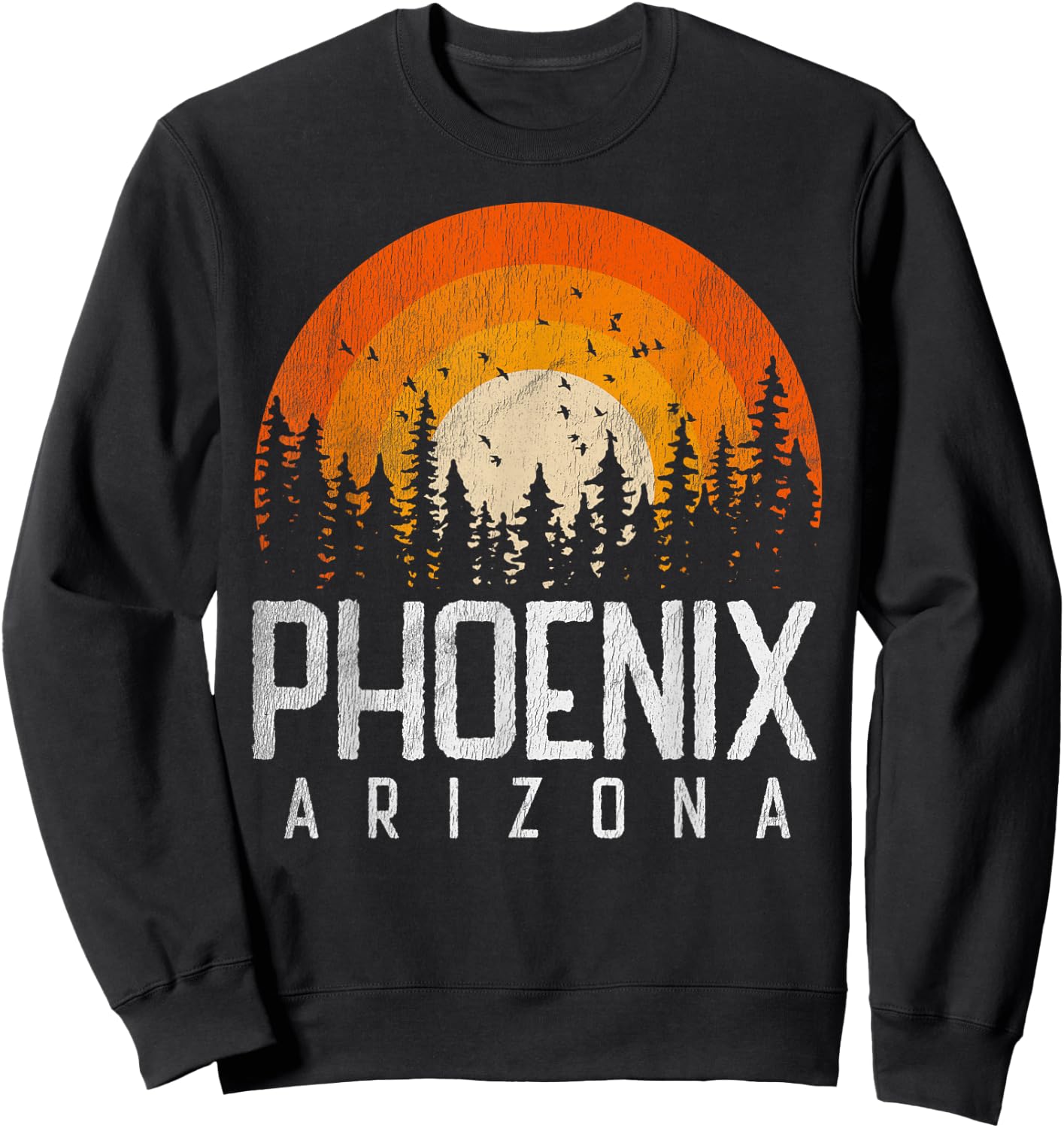 Phoenix Arizona AZ Vintage Retro Style City 70s 80s 90s Gift Sweatshirt - Sweatshirt | Black