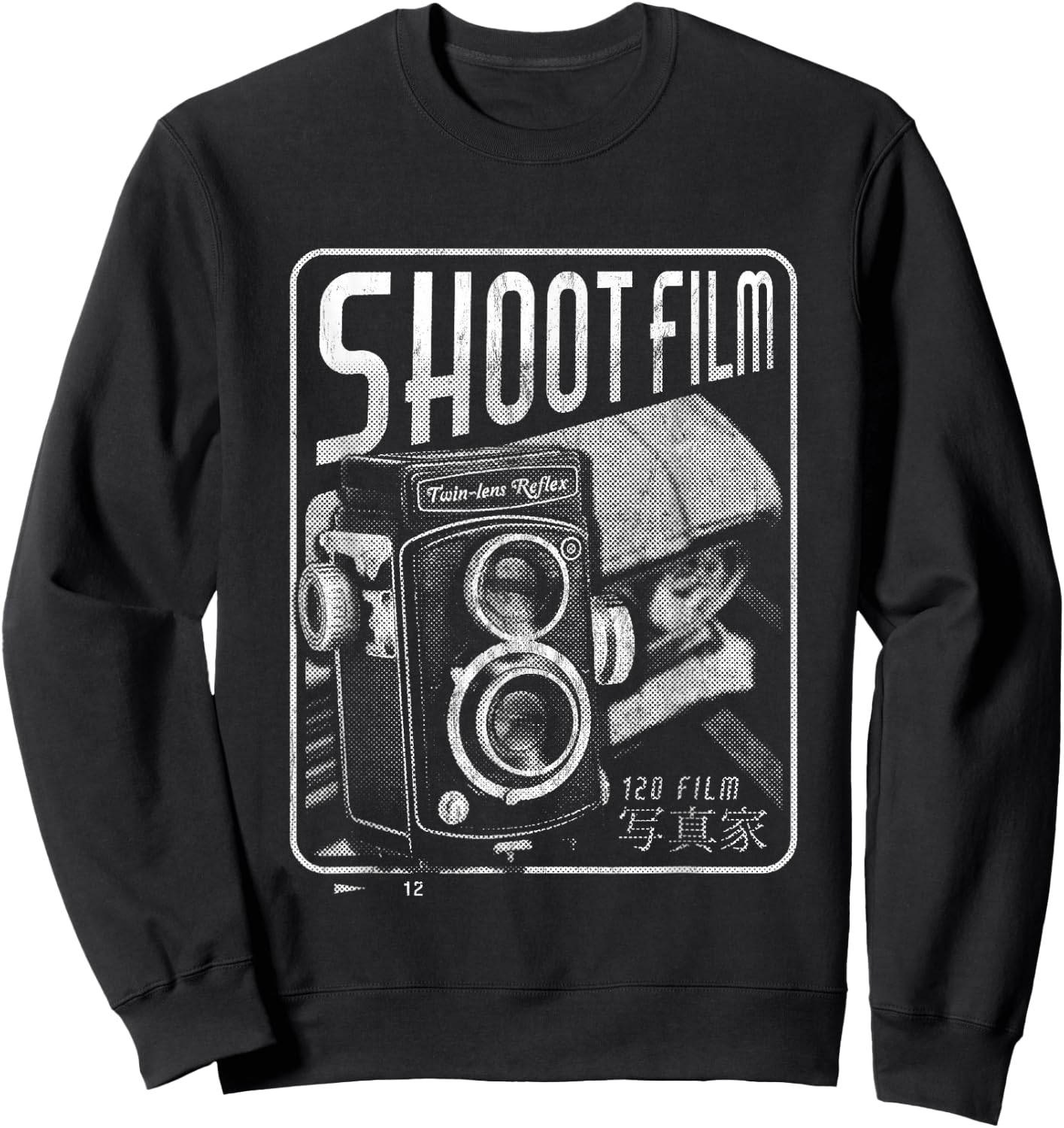 Shoot Film Medium Format Vintage Camera Analogue Photography Sweatshirt - Sweatshirt | Black