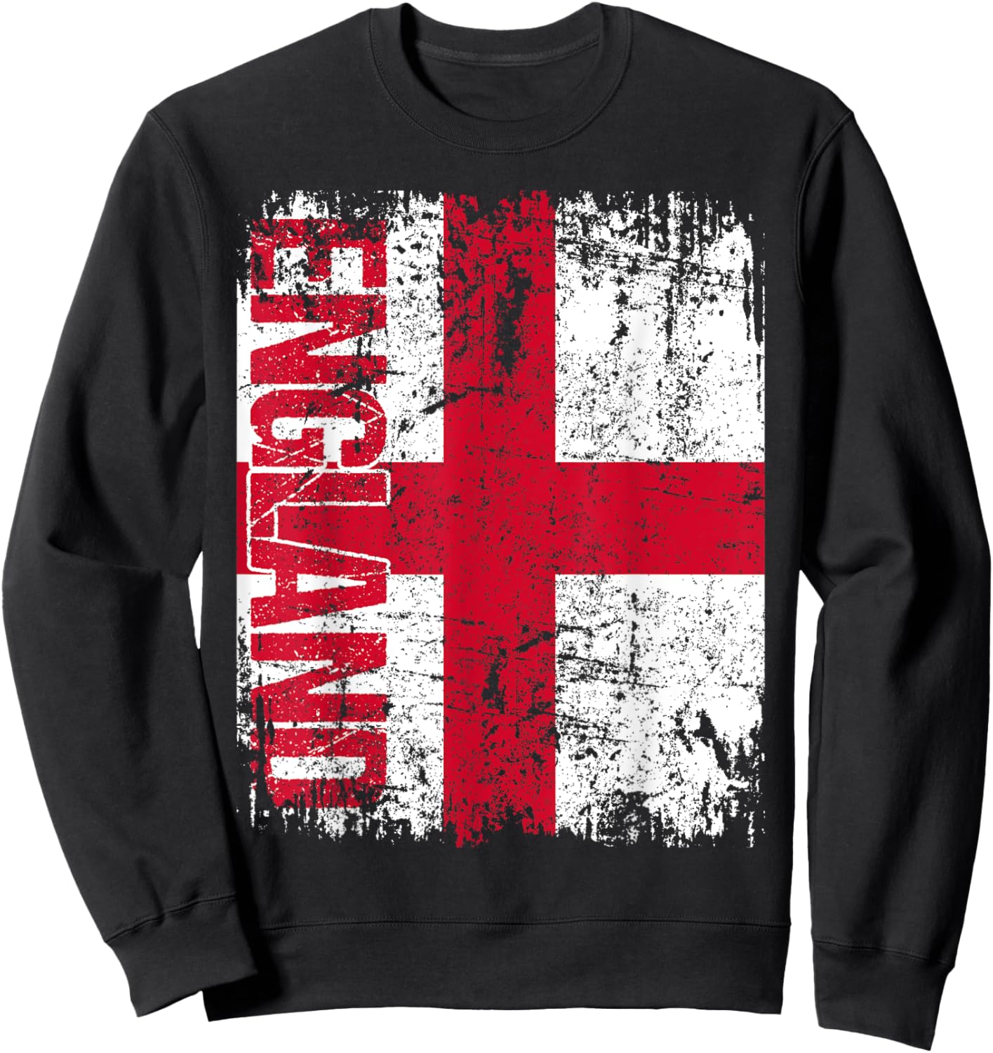 ENGLAND Flag Vintage Distressed ENGLAND Sweatshirt - Sweatshirt | Black
