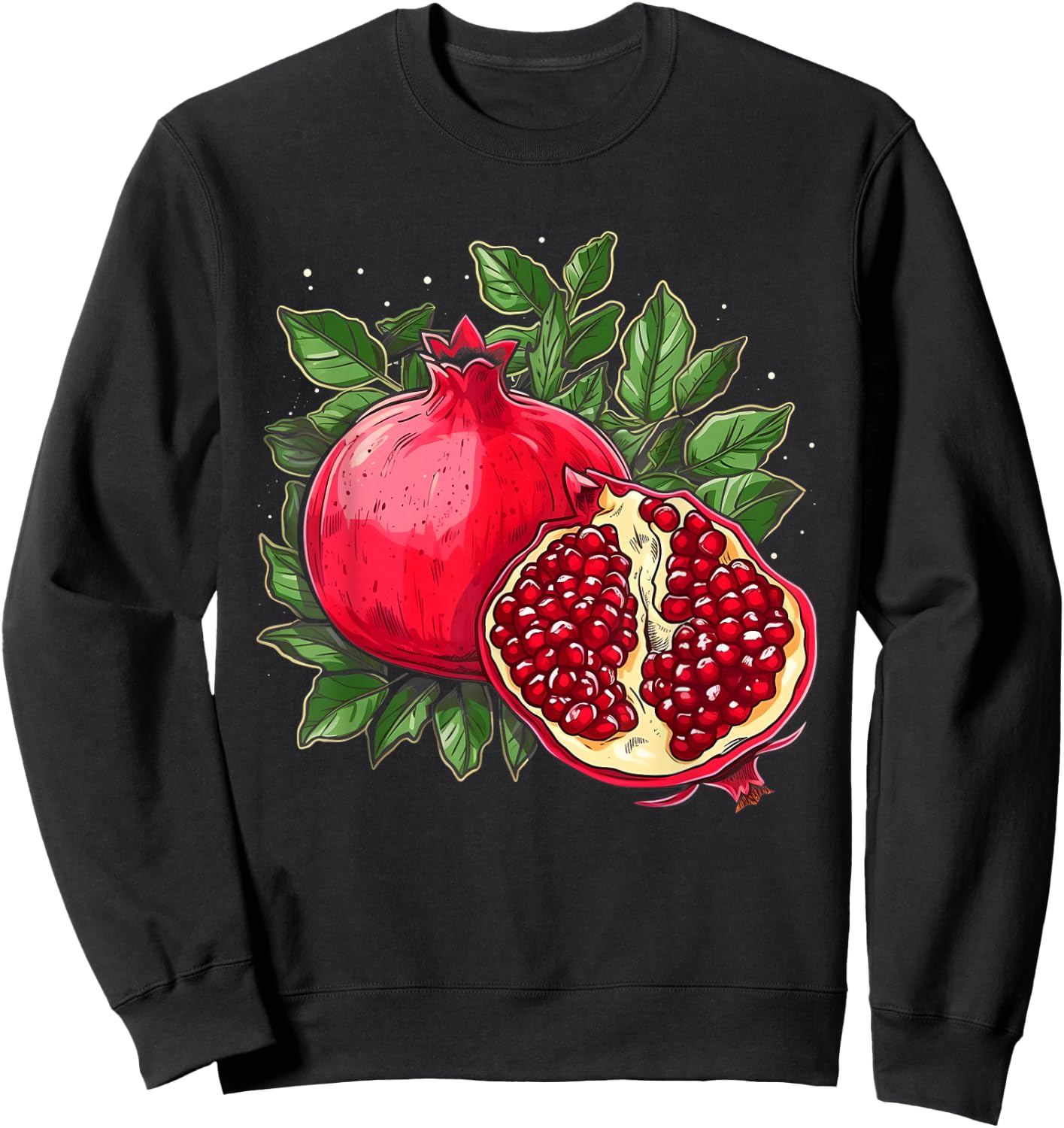 Retro Style Pomegranate Sweatshirt - Sweatshirt | Black