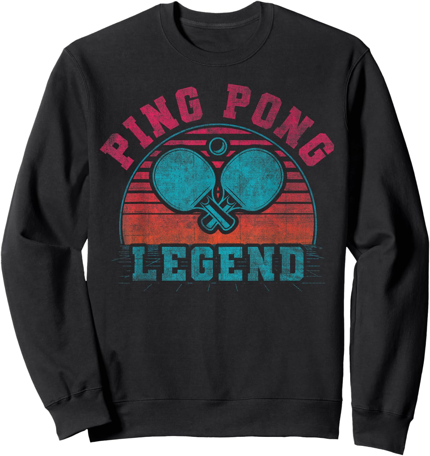 Cool Ping Pong Retro Crossing Rackets Ping Pong Legend Sweatshirt - Sweatshirt | Black