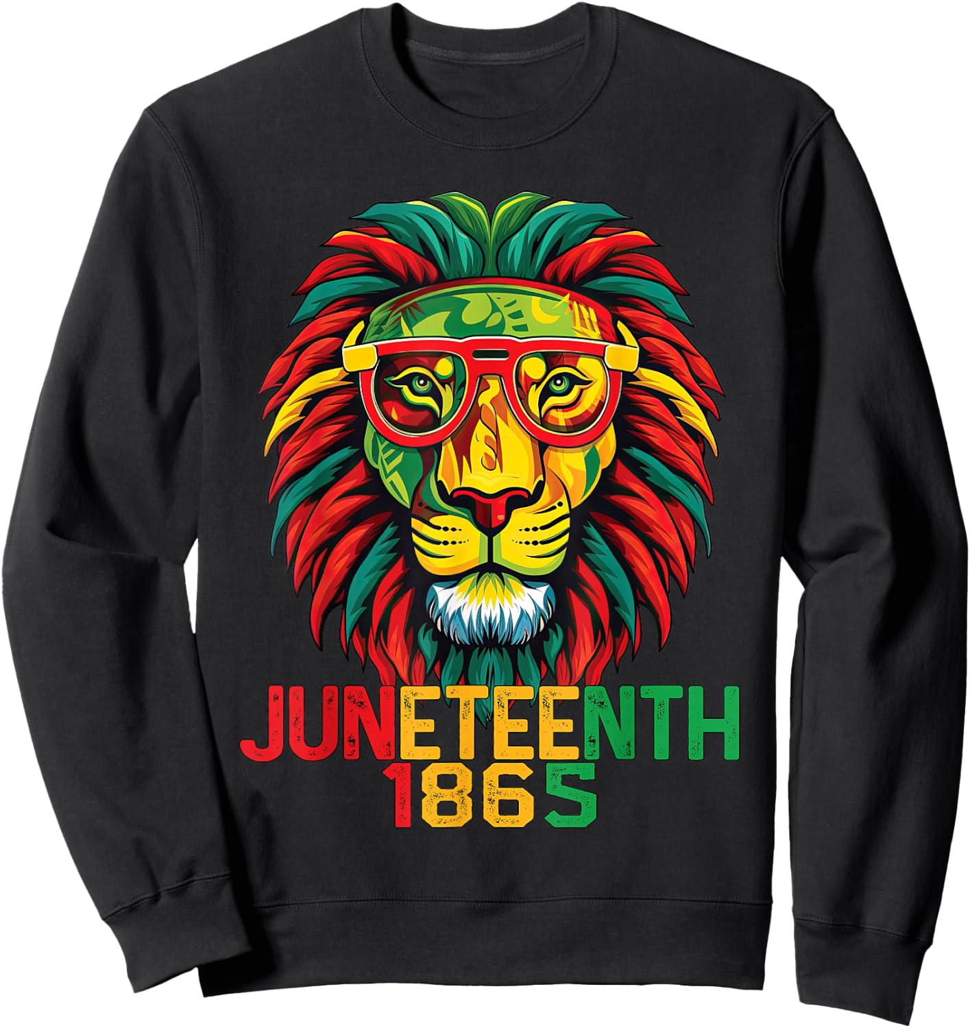 Lion Juneteenth 1865 Black History African American Flag Women Girls Kids Men Sweatshirt - Sweatshirt | Black