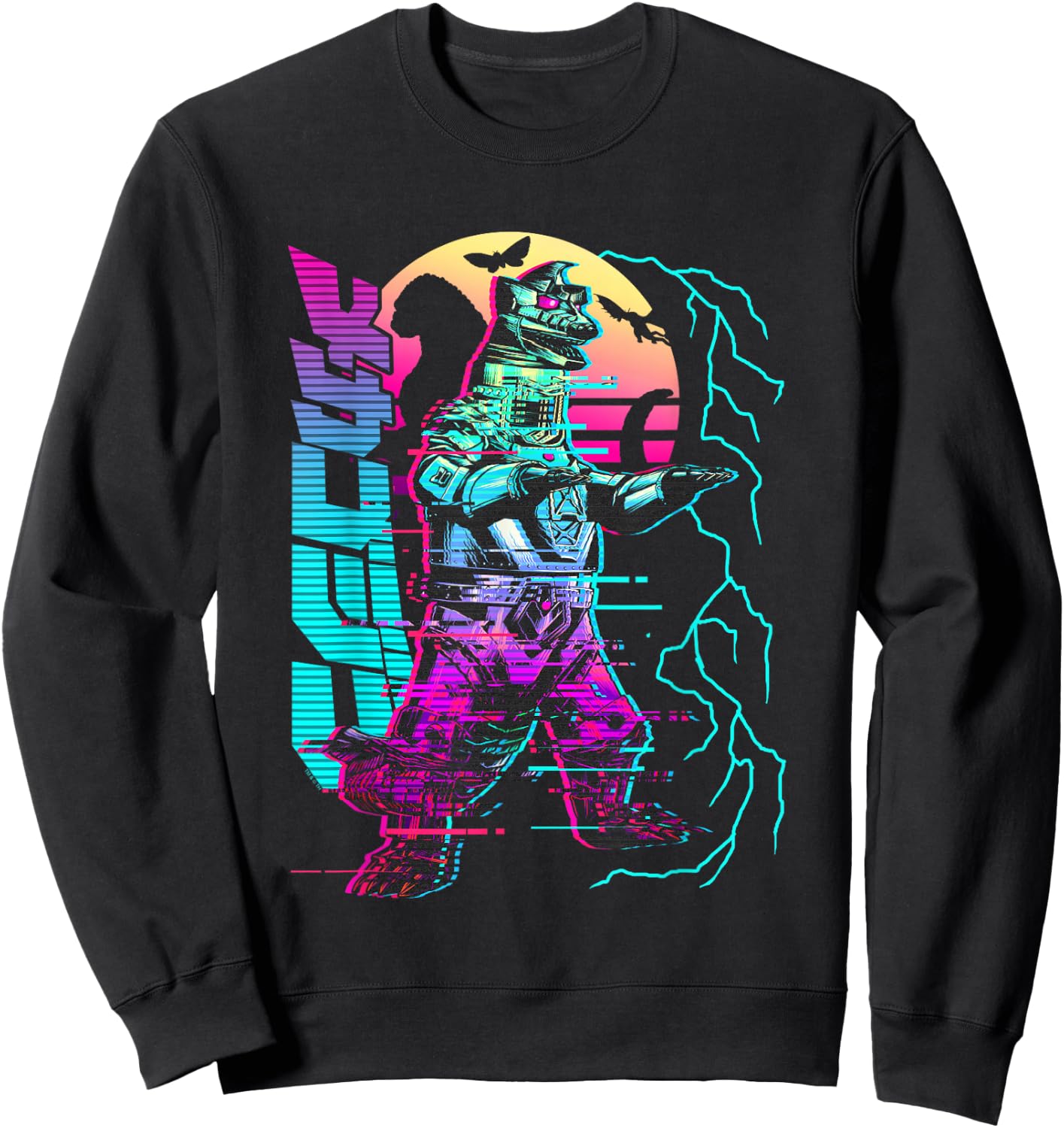 Godzilla Neon Mechagodzilla Sweatshirt - Sweatshirt | Black