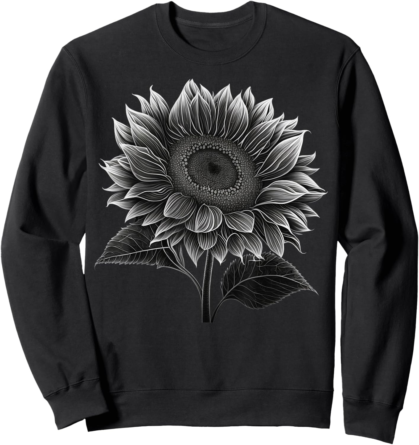 Sunflowers lover on black and white Sunflower Sweatshirt - Sweatshirt | Black