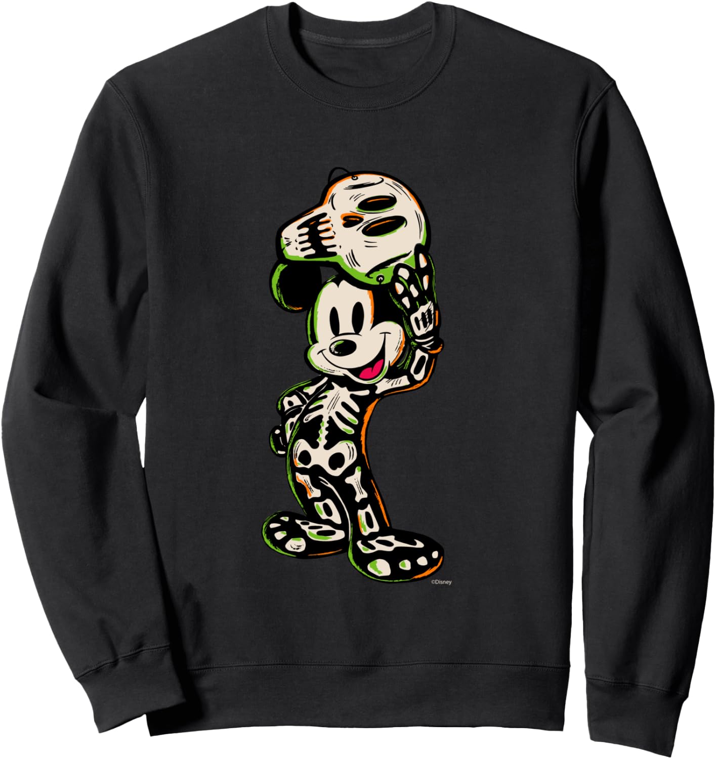 Disney 100 Mickey Mouse Halloween Classic Skeleton Costume Sweatshirt - Sweatshirt | Black