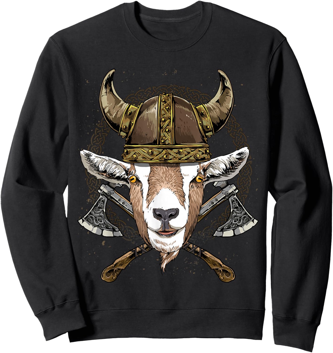 Viking Goat Renaissance Medieval Norse Pagan Valhalla Farmer Sweatshirt - Sweatshirt | Black