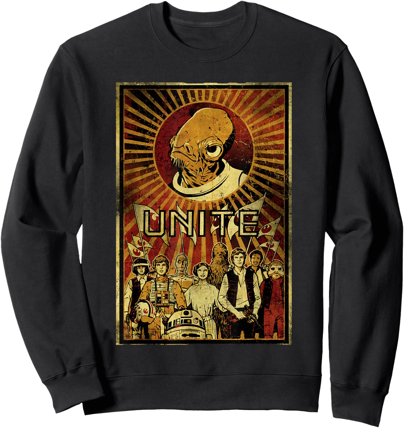 Star Wars Classic Unite Admiral Ackbar Vintage Poster Sweatshirt - Sweatshirt | Black