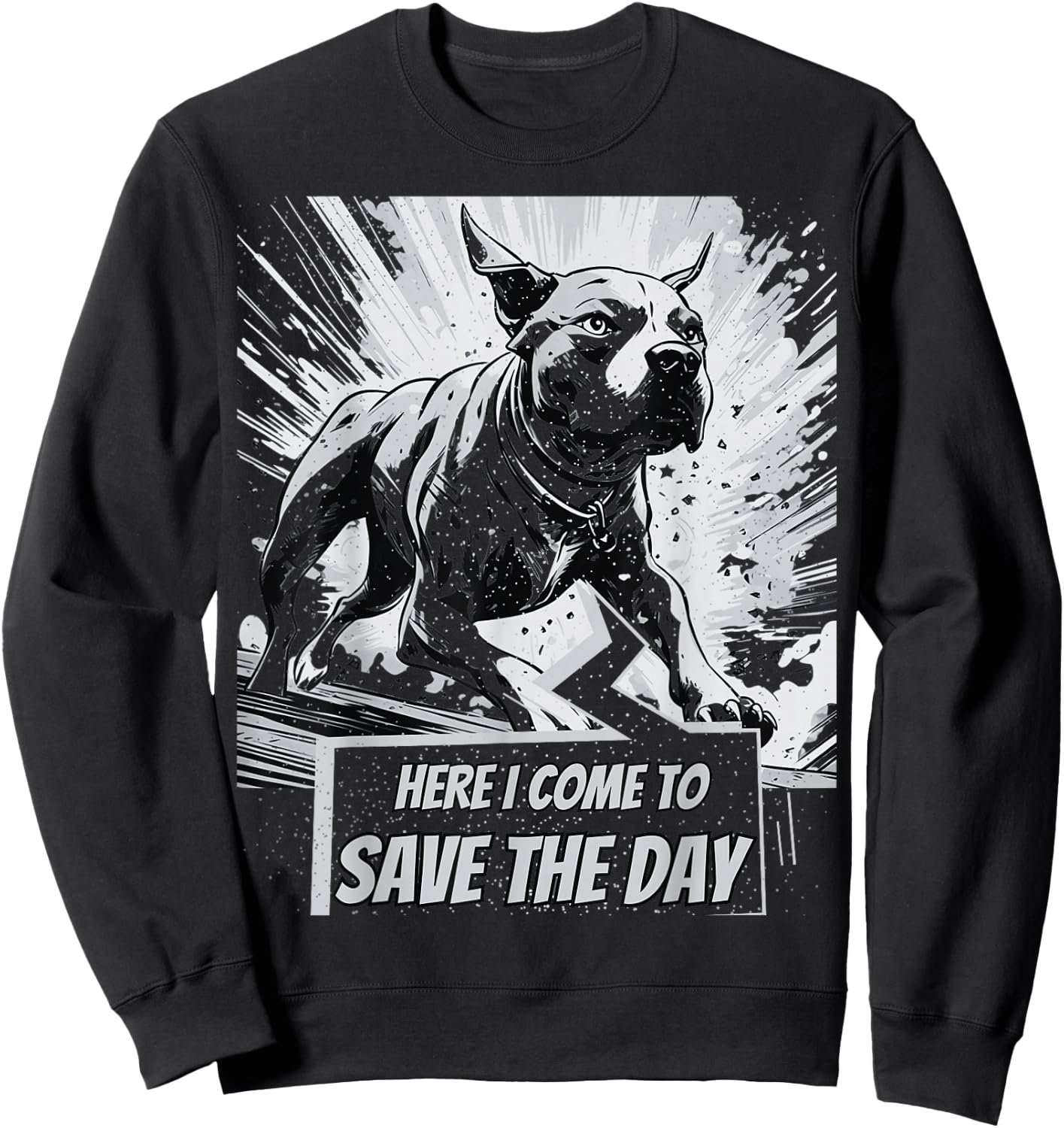 Pitbull Pit bull comics style Sweatshirt - Sweatshirt | Black