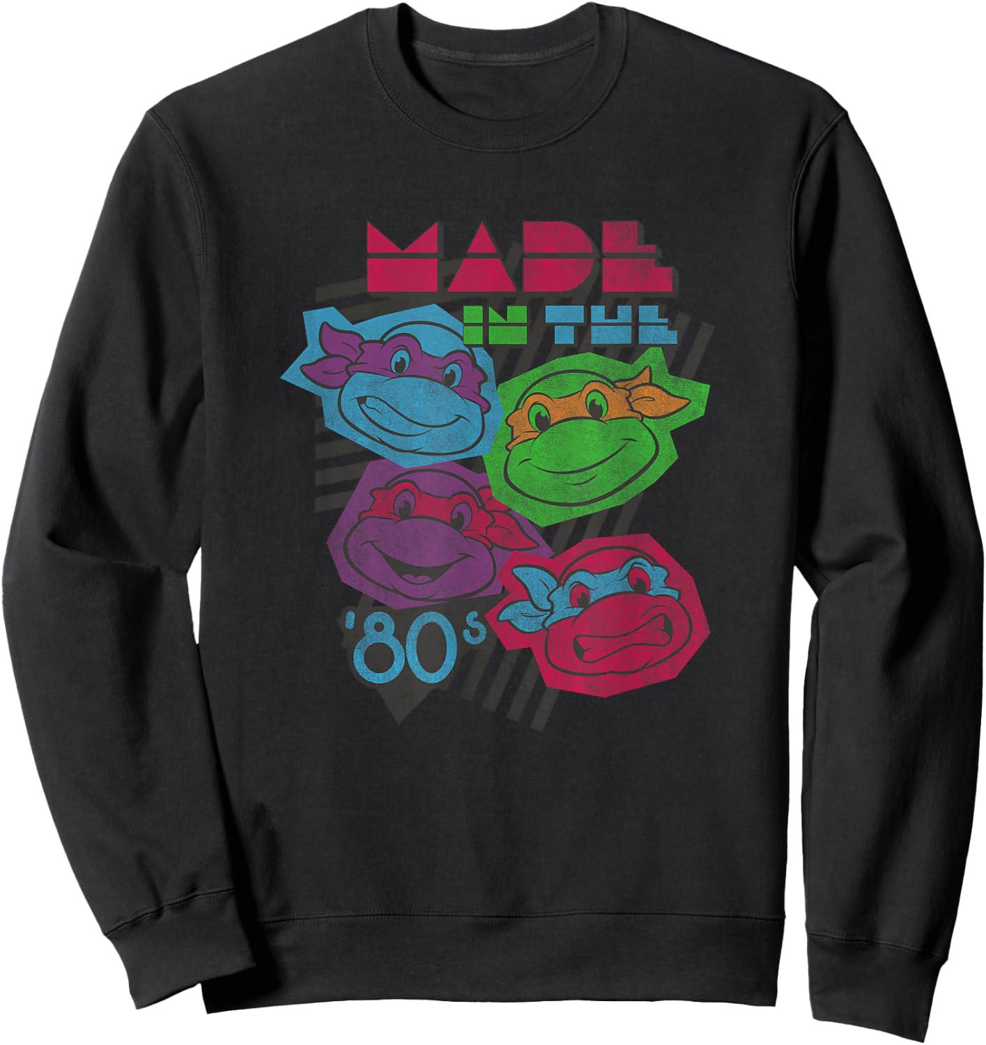 Teenage Mutant Ninja Turtles Retro Made in The 80's Group Sweatshirt - Sweatshirt | Black