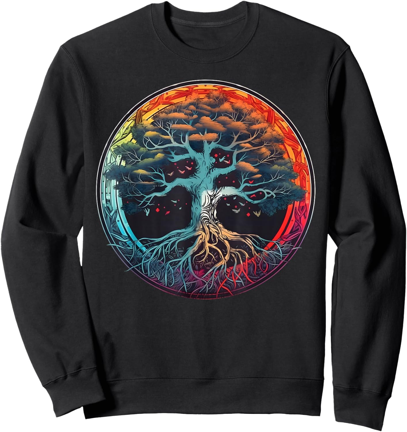 Tree of Life Rainbow Yggdrasil Sweatshirt - Sweatshirt | Black