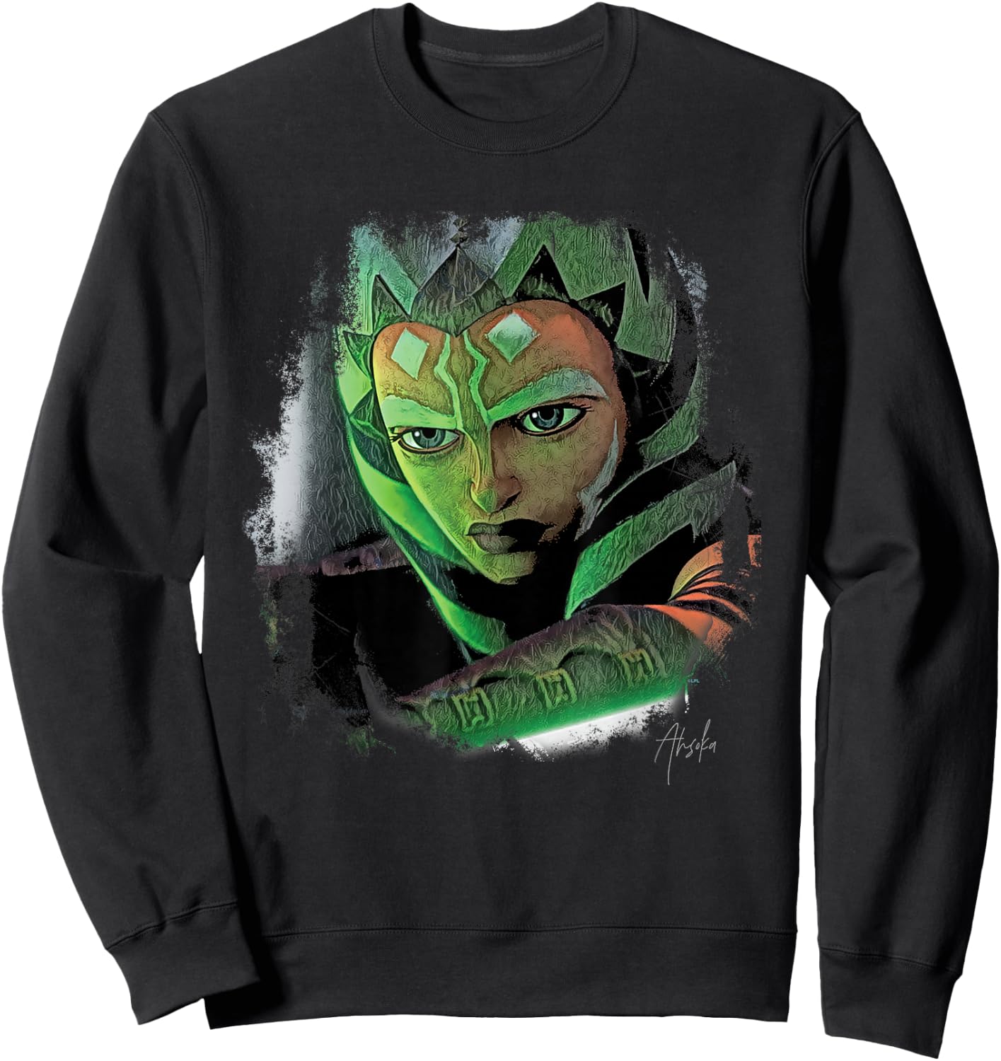 Star Wars Ahsoka Tano Tales of the Jedi Lightsaber Glow Sweatshirt - Sweatshirt | Black