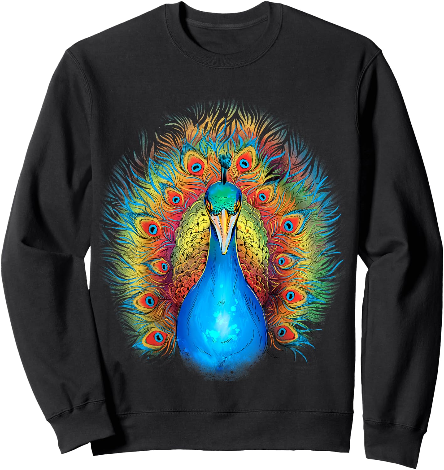 Peacock Bird Colourful Animal Peacock Sweatshirt - Sweatshirt | Black