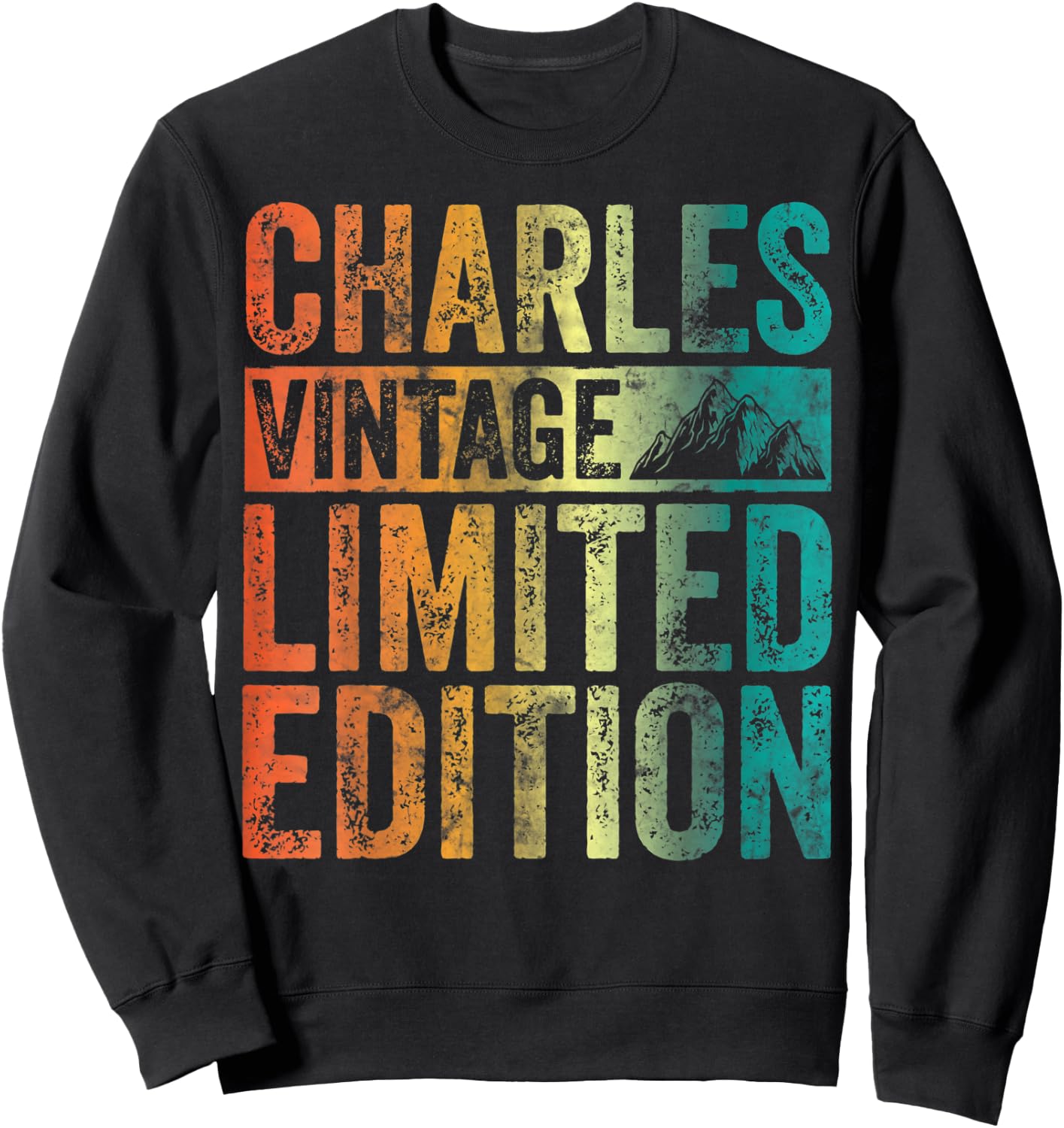 Personalized Name Shirt Charles Vintage Limited Edition Sweatshirt - Sweatshirt | Black