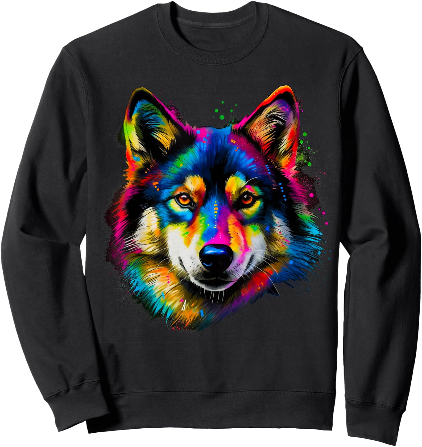 Rainbow Pop Art Alaskan Klee Kai Sweatshirt - Sweatshirt | Black