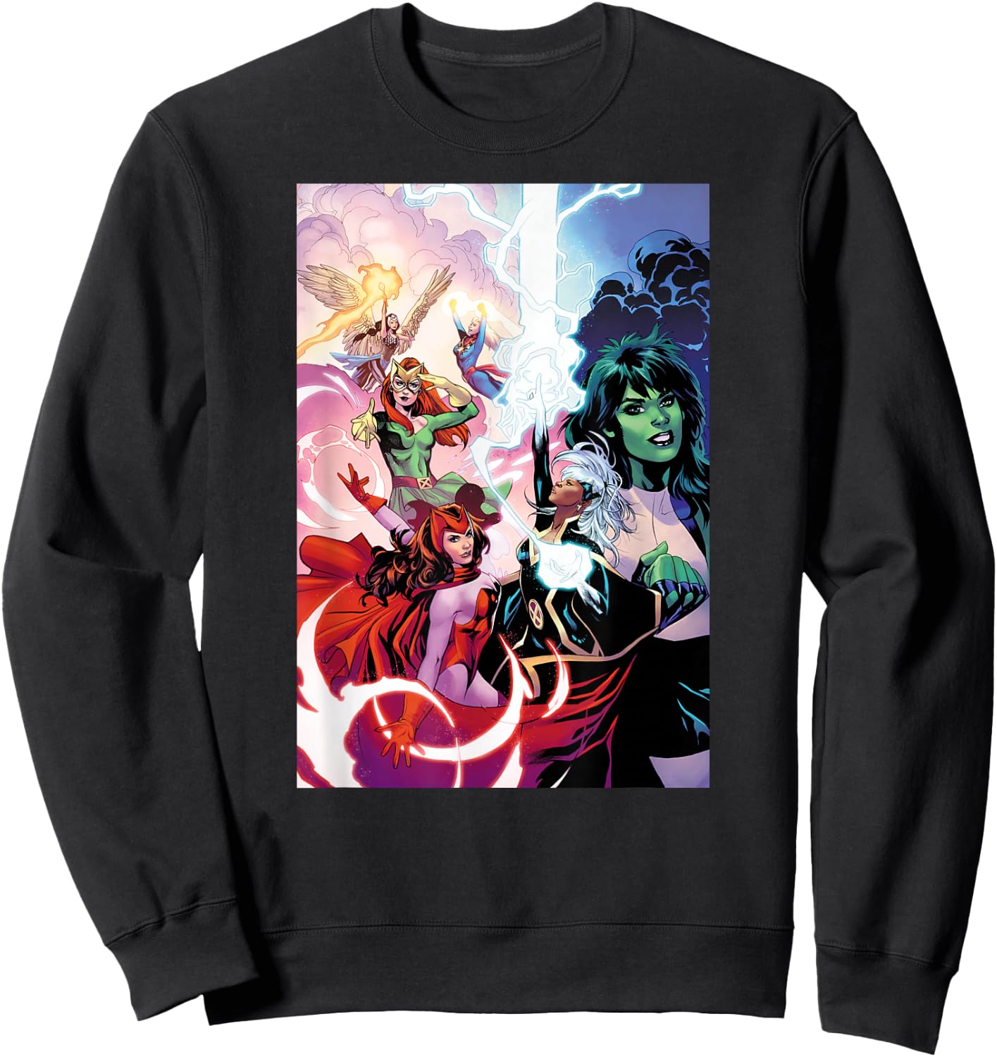 Marvel Women She-Hulk Storm Scarlet Witch Jean Grey Valkyrie Sweatshirt - Sweatshirt | Black