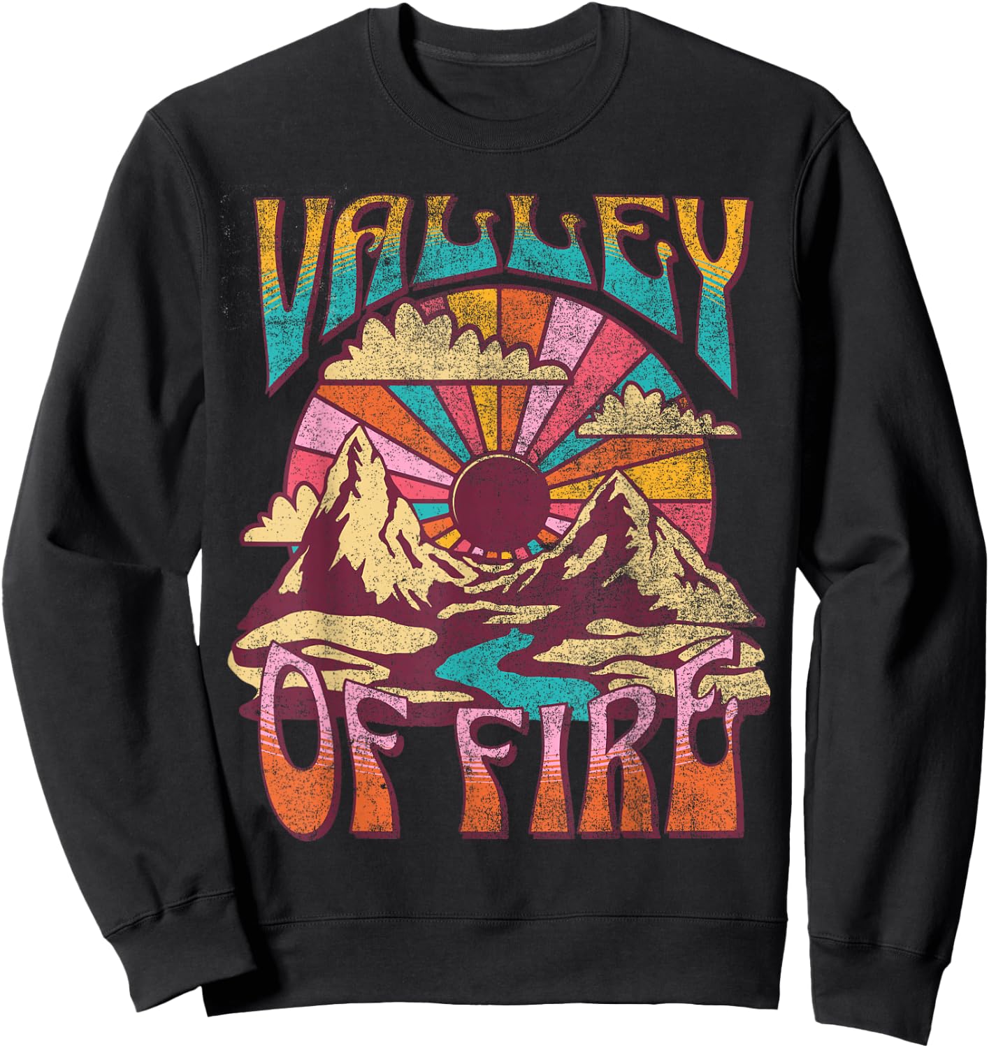 Valley Of Fire Nevada Nature Hiking Mountains Outdoors Retro Sweatshirt - Sweatshirt | Black