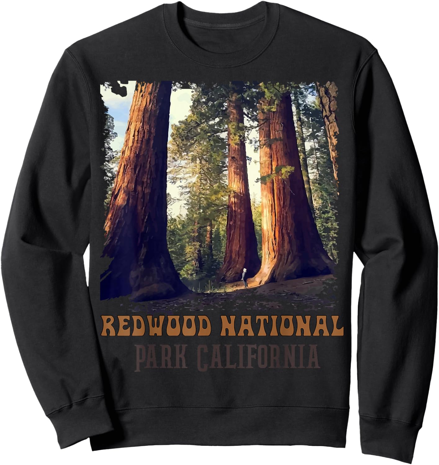 Humboldt Redwoods Retro US California State Vintage Parks Sweatshirt - Sweatshirt | Black