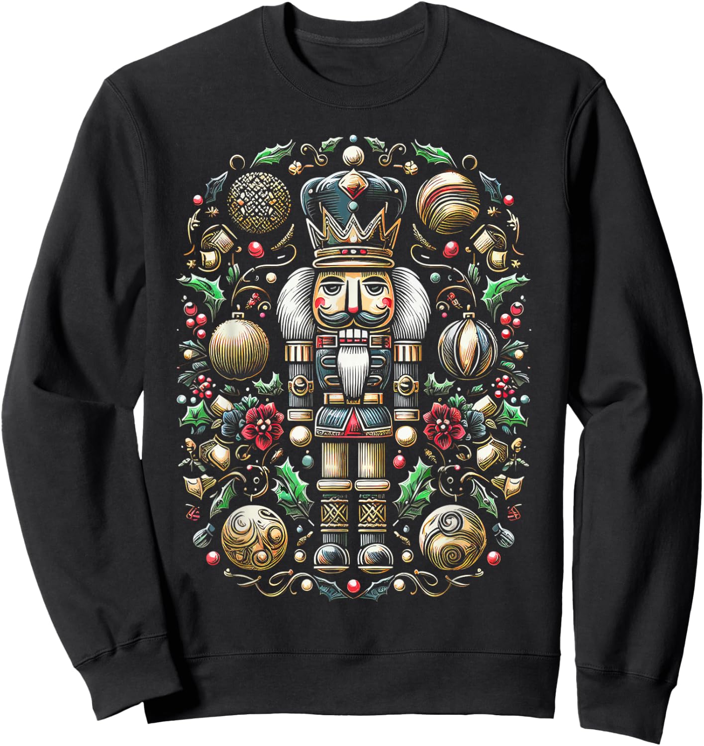 Christmas Nutcracker Merry Christmas Xmas Morning Holiday Sweatshirt - Sweatshirt | Black