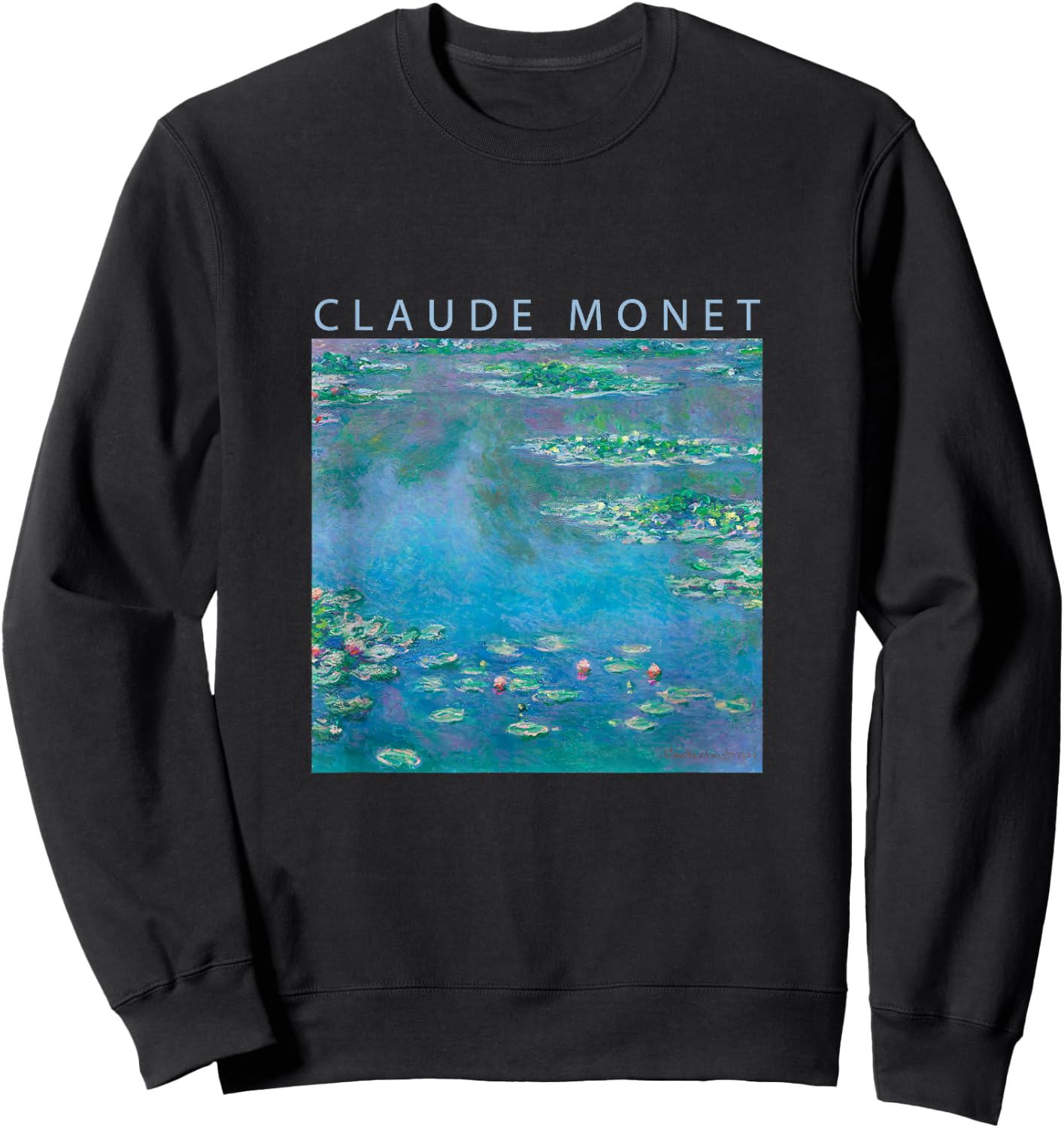 Claude Monet Funny Water Lilies Impressionism Painting Art Men Women Funny Clothes Art Present Oil Painting Sweatshirt - Sweatshirt | Black