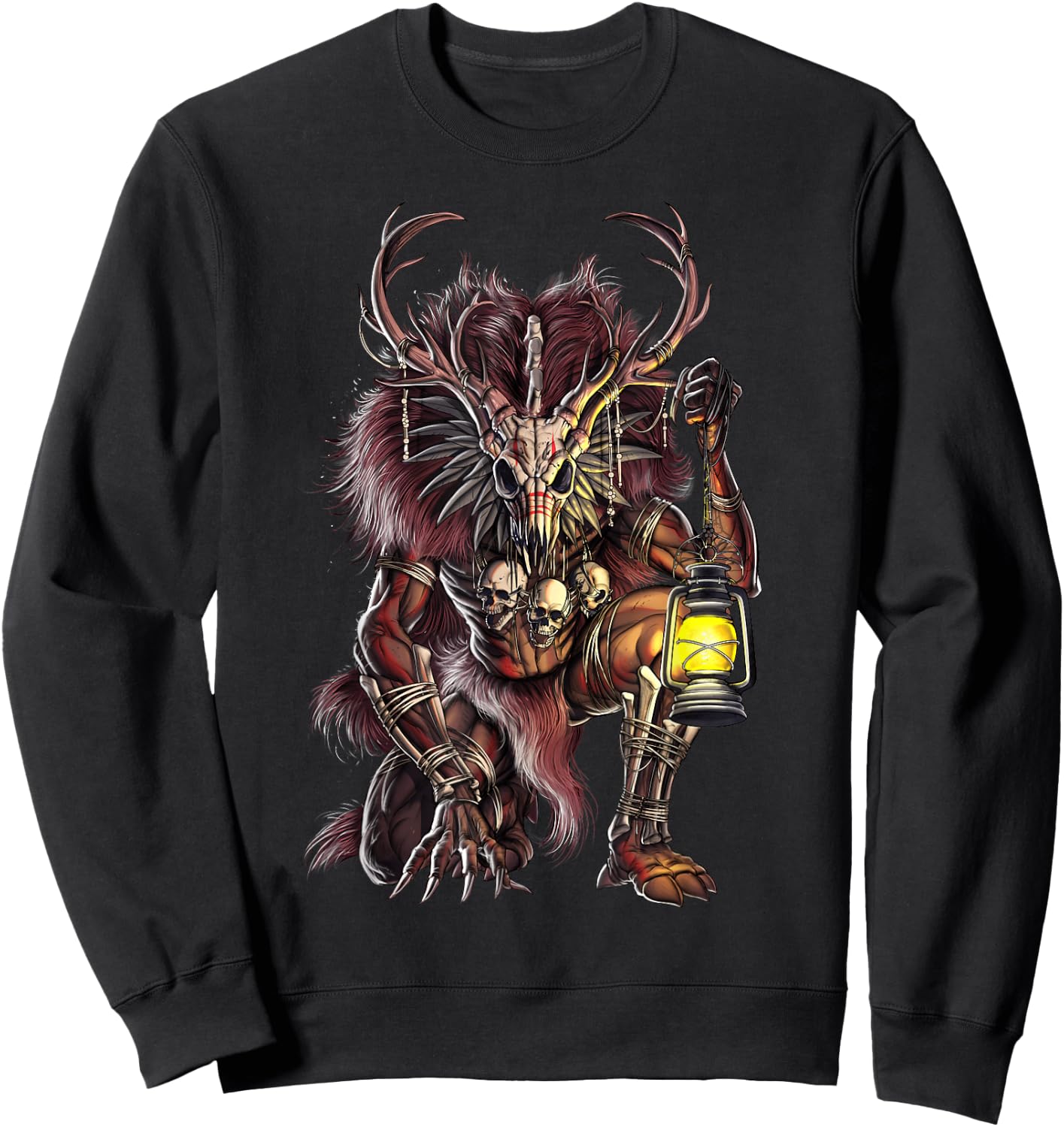 Wendigo Cryptid Creature Horror Cryptozoology Spirit Sweatshirt - Sweatshirt | Black