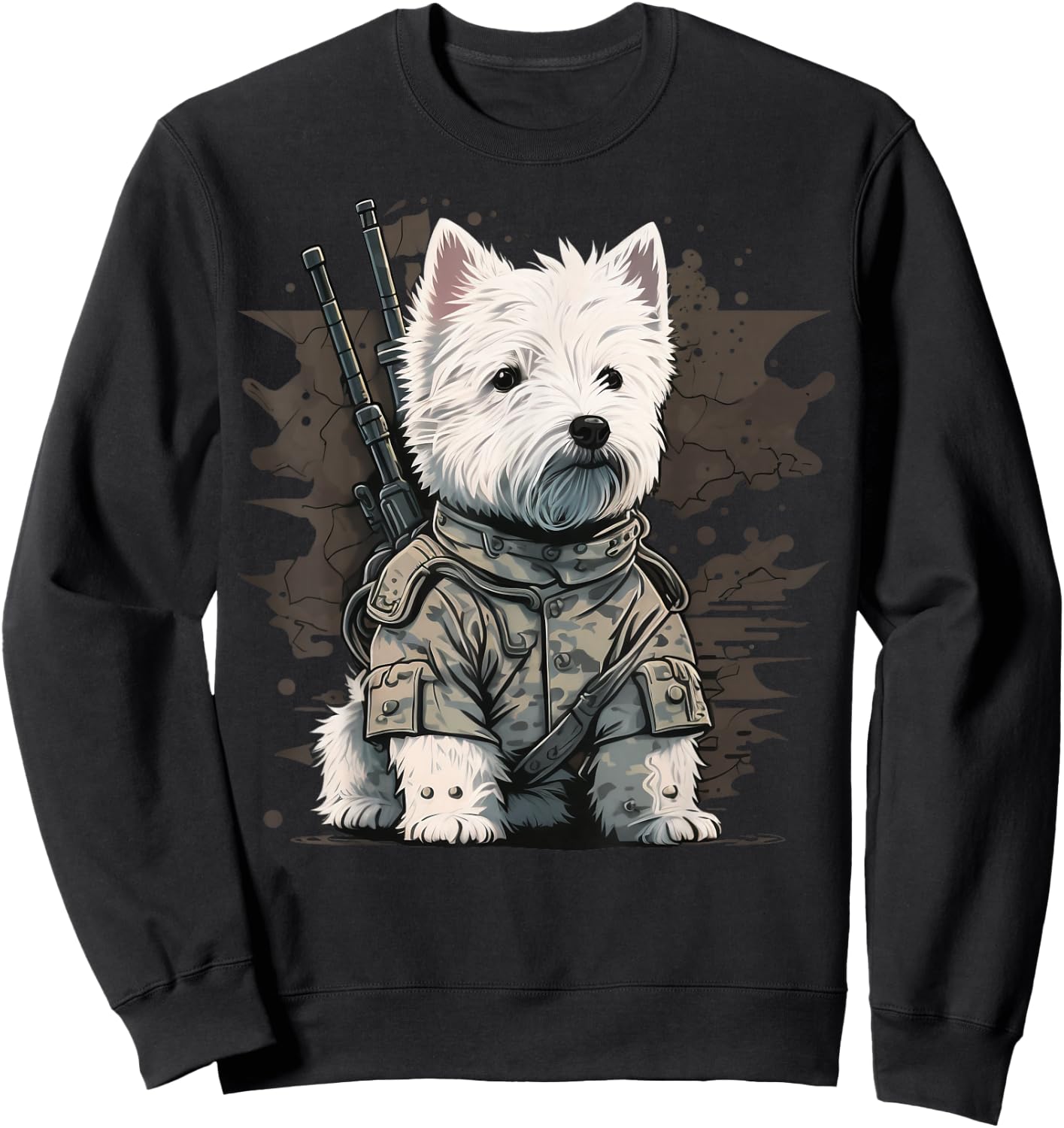 Soldier West Highland White Terrier Army Military Westie Sweatshirt - Sweatshirt | Black
